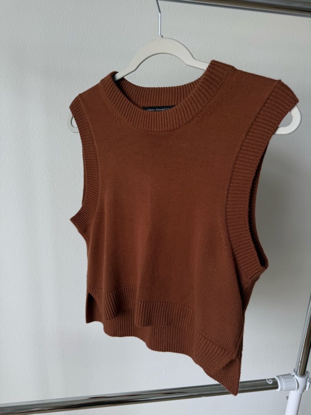 French Connection Rust Brown Knit Vest